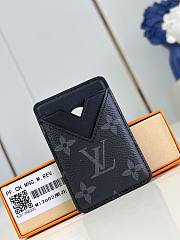 Louis Vuitton Magnetic Card Holder M12855 Black Flower 9.5 x 0.5 x 6.5 cm - 1