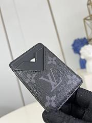 Louis Vuitton Magnetic Card Holder M12855 Black Flower 9.5 x 0.5 x 6.5 cm - 6