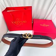 Vlogo Signature Reversible Calfskin Belt Black/Brown 3 cm - 1