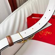 Vlogo Signature Reversible Calfskin Belt White/Brown 3 cm - 6