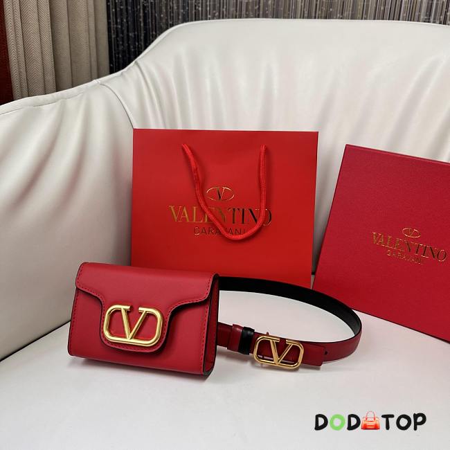 Valentino Waist Bag Red Belt 95-100 Size 12.5 x 8.5 cm - 1