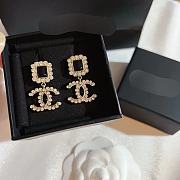 Chanel Square Black Earrings  - 3