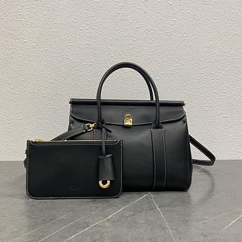 Loro Piana Loom Handbag Black Size 25 x 18 x 12 cm