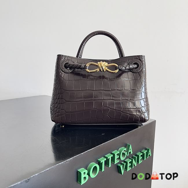 Bottega Veneta Andiamo Crocodile Brown Bag Size 22 x 9 x 15.5 cm - 1