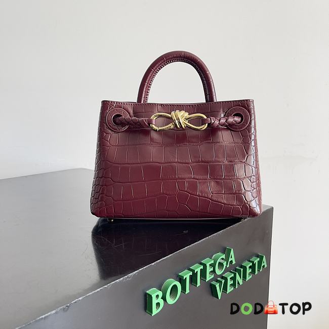 Bottega Veneta Andiamo Crocodile Red Bag Size 22 x 9 x 15.5 cm - 1