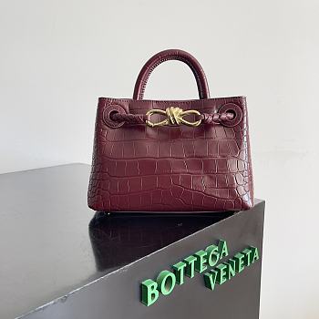 Bottega Veneta Andiamo Crocodile Red Bag Size 22 x 9 x 15.5 cm