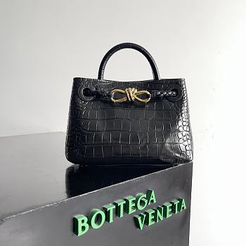 Bottega Veneta Andiamo Crocodile Black Bag Size 22 x 9 x 15.5 cm