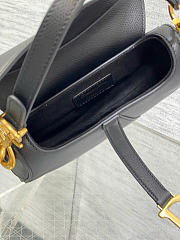 Dior Saddle Small Black Grained Calfskin Bag Size 19 cm - 5