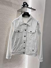 Dior Letter Denim Jacket White - 1