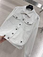 Dior Letter Denim Jacket White - 5