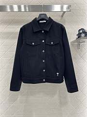 Dior Letter Denim Jacket Black - 1