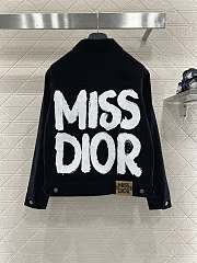 Dior Letter Denim Jacket Black - 3