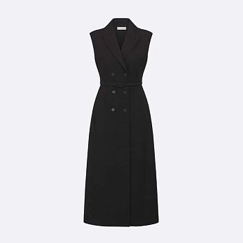 Dior Women Mid-Length Blazer Dress Black Virgin Wool and Cotton Bouclé