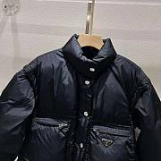 Prada Women Cropped Re-Nylon Down Jacket-Black - 6