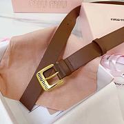 Miu Miu Nappa Leather Belt Brown 3 cm - 5