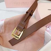 Miu Miu Nappa Leather Belt Brown 3 cm - 3