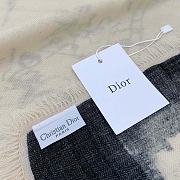 Dior Unisex Paris 90 Square Scarf Ecru and Black Silk Twill - 3