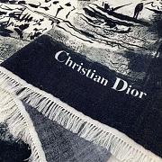 Dior Unisex Paris 90 Square Scarf Ecru and Black Silk Twill - 2