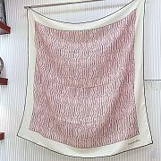 Dior Miss Dior Allover 90 Square Scarf White and Pale Pink Silk Twill - 3