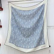 Dior Miss Dior Allover 90 Square Scarf White and Pale Blue Silk Twill - 3