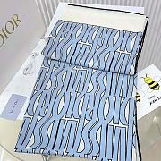 Dior Miss Dior Allover 90 Square Scarf White and Pale Blue Silk Twill - 2