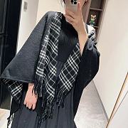 Burberry Reversible Check Wool Cape Black 130 x 130 cm - 6