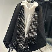 Burberry Reversible Check Wool Cape Black 130 x 130 cm - 4