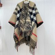 Burberry Reversible EKD Check Wool Cape Brown 155 x 130 cm - 5