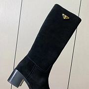 Prada Suede Boots Black - 5