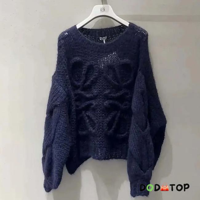 Loewe Anagram Sweater in Mohair-Dark Navy - 1