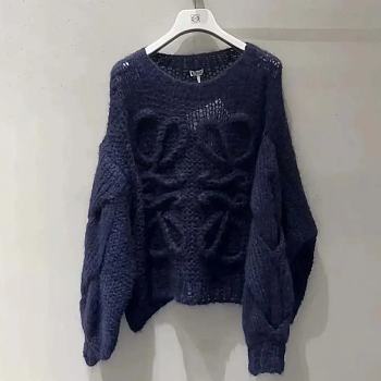 Loewe Anagram Sweater in Mohair-Dark Navy