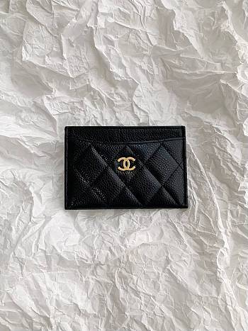 Chanel Classic CF Flat Card Holder Black Size 11 × 1 × 8 cm