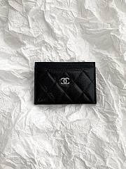 Chanel Classic CF Flat Card Holder Black and Silver Size 11 × 1 × 8 cm - 1