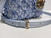 Dior Lady Dior Mini Embroidered Ice Blue Beads Size 12 x 10.2 x 5 cm - 2