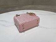 Dior Lady Dior Mini Embroidery Full Pearl Pink Size 12 x 10.2 x 5 cm - 5