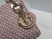 Dior Lady Dior Mini Embroidery Full Pearl Pink Size 12 x 10.2 x 5 cm - 2