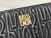 Dior Quilted Miss Dior Freesia Lambskin Zipper Bag Black Size 20 x 10 cm - 3