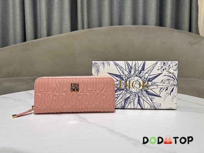 Dior Quilted Miss Dior Freesia Lambskin Zipper Bag Pink Size 20 x 10 cm - 1