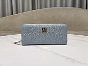 Dior Quilted Miss Dior Freesia Lambskin Zipper Bag Blue Size 20 x 10 cm - 2