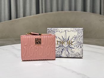 Dior Quilted Miss Dior Freesia Wallet in Lambskin Pink Size 11.5 x 9 x 2 cm