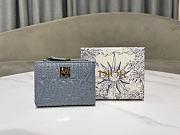 Dior Quilted Miss Dior Freesia Wallet in Lambskin Blue Size 11.5 x 9 x 2 cm - 1