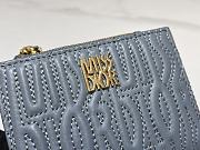 Dior Quilted Miss Dior Freesia Wallet in Lambskin Blue Size 11.5 x 9 x 2 cm - 3