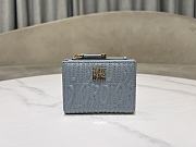 Dior Quilted Miss Dior Freesia Wallet in Lambskin Blue Size 11.5 x 9 x 2 cm - 2