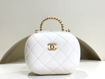 Chanel Small Round Bag White Size 13.5 x 16.5 x 10.5 cm