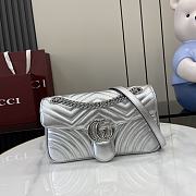 Gucci GG Marmont Small Shoulder Bag Silver Size 26 x 15 x 7 cm - 1