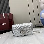 Gucci GG Marmont Super Mini Shoulder Bag Silver Size 16.5 x 10 x 4.5 cm - 1