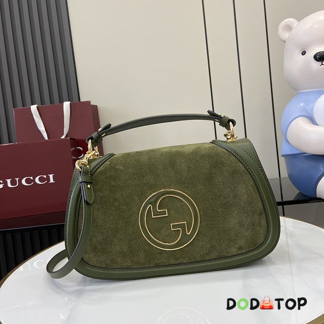 Gucci Blondie Medium Handbag Green Nubuck Leather Size 32 x 17 x 10 cm - 1