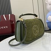 Gucci Blondie Medium Handbag Green Nubuck Leather Size 32 x 17 x 10 cm - 6