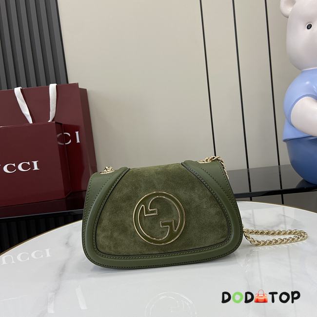 Gucci Blondie Mini Handbag Green Nubuck Leather Size 21.5 x 11 x 8 cm - 1