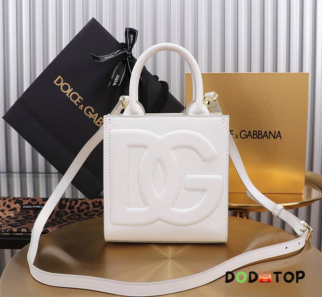 Dolce & Gabbana DG Logo Bag Mini Tote White Bag Size 16.5 × 17.5 × 8 cm - 1